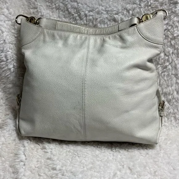 Dooney & Bourke white pebble leather large Hobo bag gold tone hardwares. - Picture 3 of 16